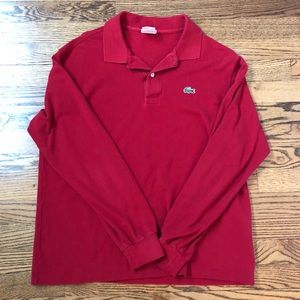 Long sleeved pique Lacoste polo